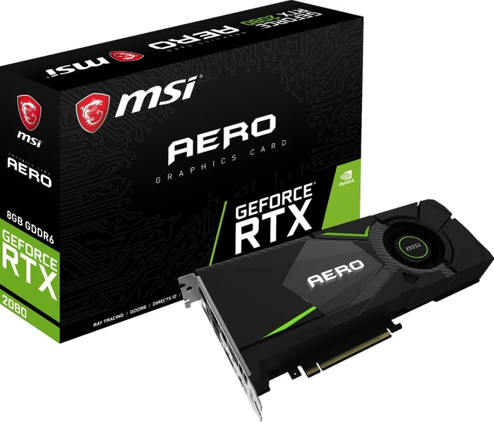 MSI GeForce RTX 2080 Aero 8G, 8GB GDDR6, HDMI, USB-C, 3x DP