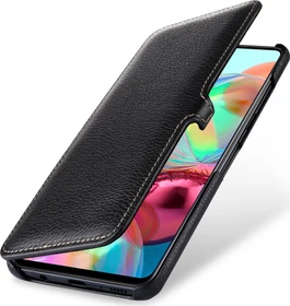 Stilgut Book Type Leather Case Clip für Samsung Galaxy A71 schwarz