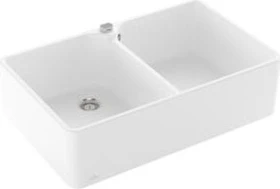 Villeroy & Boch Spülstein 80 X Doppelspüle mit Ablauffernbedienung stone white