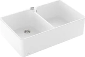 Villeroy & Boch Spülstein 80 X Doppelspüle mit Ablauffernbedienung stone white
