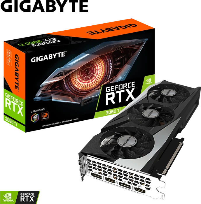 GIGABYTE GeForce RTX 3060 Ti Gaming 8G, 8GB GDDR6, 2x HDMI, 2x DP