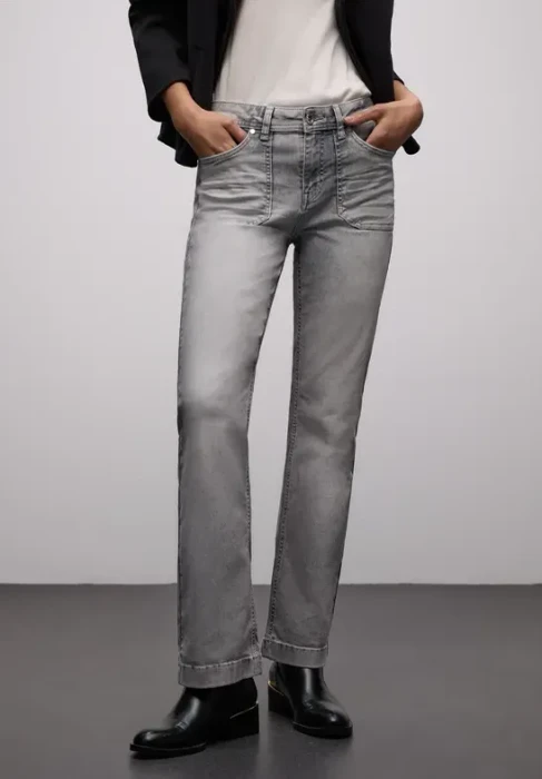 Street One Bootcut Jeans light grey washed (Damen)