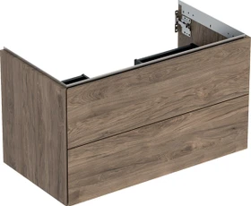 Geberit ONE Unterschrank für Waschtisch, mit zwei Schubladen, 90cm, Nussbaum hickory/Melamin Holzstruktur