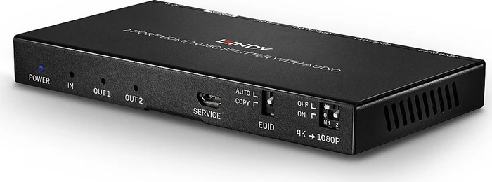Lindy 2 Port HDMI 18G Splitter mit Audio & Downscaling