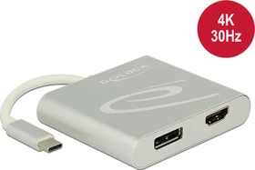 DeLOCK USB-C auf HDMI/DisplayPort 4K 30Hz Splitter, 0.10m (87716)