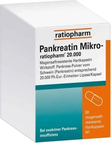 Pankreatin Mikro-ratiopharm 20 000 Kapseln, 50 Stück