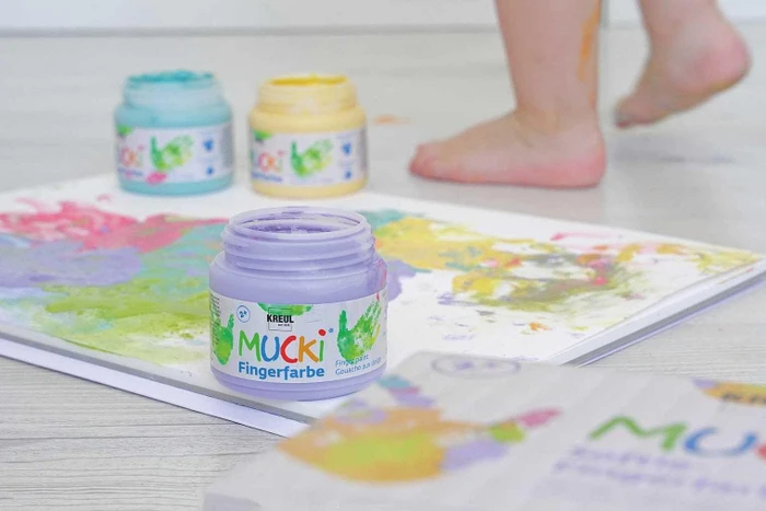 Kreul Mucki Softie Fingerfarbe, 6 Farben, 150ml, 6er-Pack