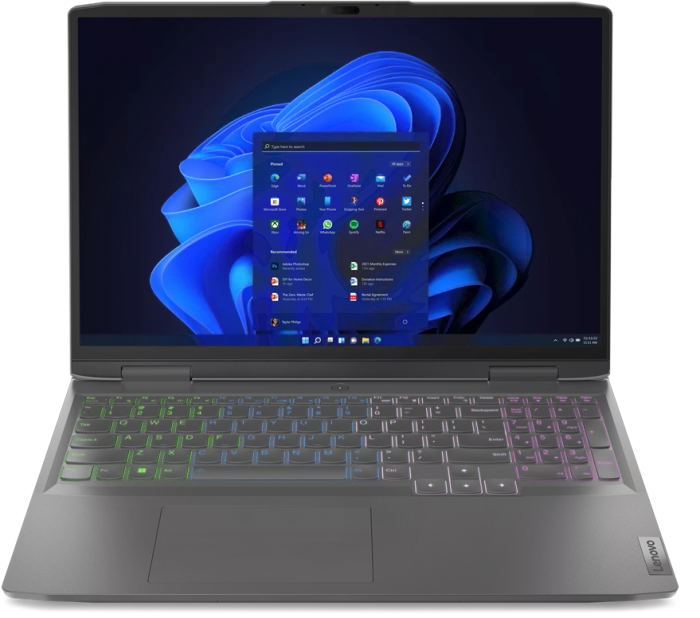 Lenovo LOQ 16APH8, Storm Grey, Ryzen 5 7640HS, 16GB RAM, 512GB SSD, GeForce RTX 4050, DE
