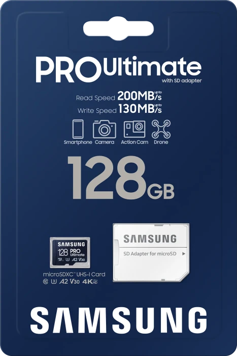 Samsung PRO Ultimate R200/W130 128GB Kit, UHS-I U3, A2, Class 10