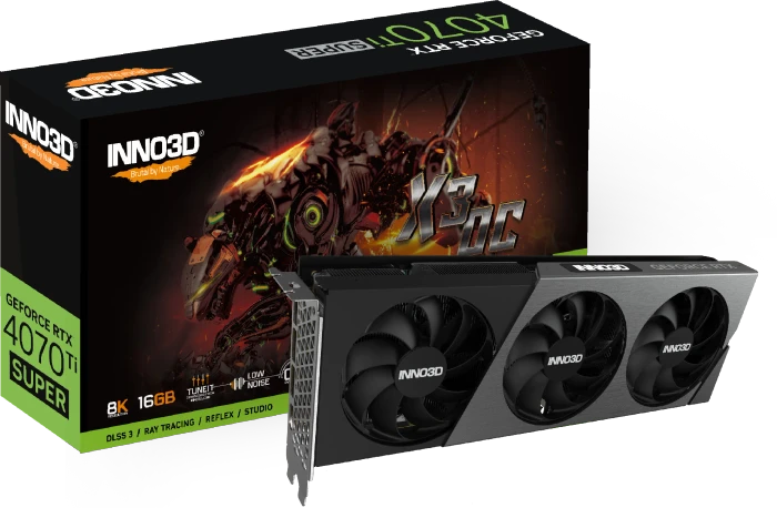 INNO3D GeForce RTX 4070 Ti SUPER X3 OC, 16GB GDDR6X, HDMI, 3x DP