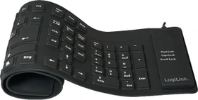 LogiLink Flexible Waterproof Keyboard schwarz, PS/2 &, PS/2 & USB, DE (ID0019A)