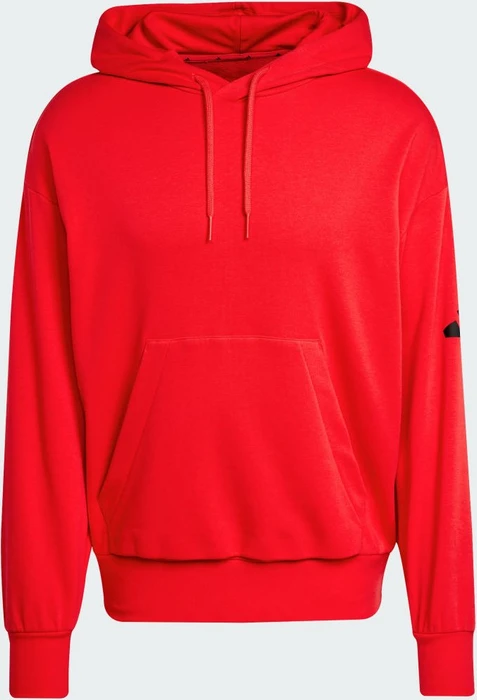 adidas Essentials Loose-Fit 3-Streifen Logo French Terry Hoodie pure ruby/black (Herren)