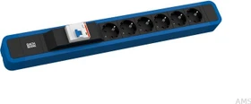Bachmann Primo 2, 6-fach, FI-Schutzschalter, 2m, blau/schwarz