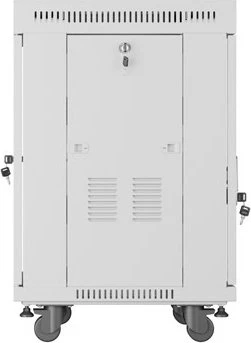 Lanberg 19" Rackschrank 15HE, LCD, freistehend, Flat Pack, V2, Glastür, IP20, RAL 7035, 600mm tief