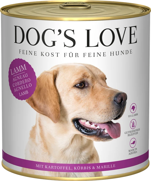 PetCo Dog's Love Classic Lamm mit Kürbis, Marille und Kartoffel, 800g