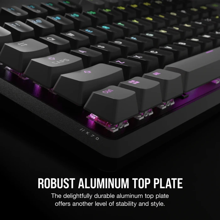 Corsair Gaming K70 CORE TKL RGB, Carbon Gray, schwarz/grau, MLX RED V2, USB, US