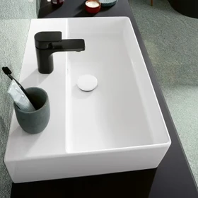 Villeroy & Boch Memento 2.0 Handwaschbecken 50x42x14cm, mit Überlauf, geschliffen, weiß alpin ceramicplus