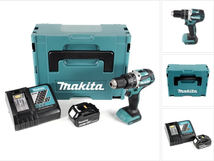 Makita DHP484RT1J Akku-Schlagbohrschrauber inkl. MAKPAC + Akku 5.0Ah