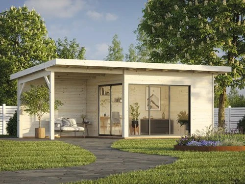 Palmako Andrea 11.2m²+7.9m² Slide Gartenhaus transparent tauchgrundiert
