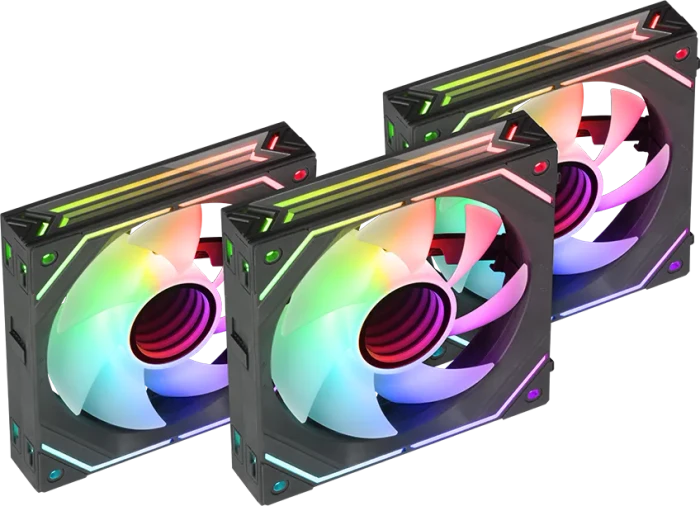 Mars Gaming MF-Linkfinity Kit, schwarz, LED-Steuerung, 124mm, 3er-Pack
