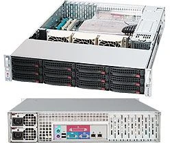 Supermicro SuperChassis 826TQ-R500LPB, grau/schwarz, 2HE, 1x 500W redundant