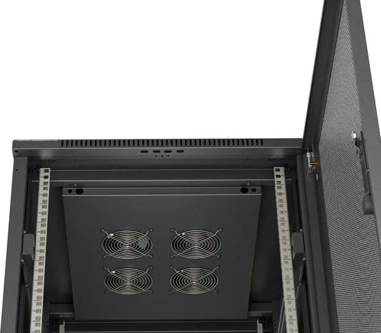 Lanberg 19" Rackschrank 22HE, LCD, freistehend, Flat Pack, V2, Gitternetztür, IP20, RAL 9004, 800mm tief