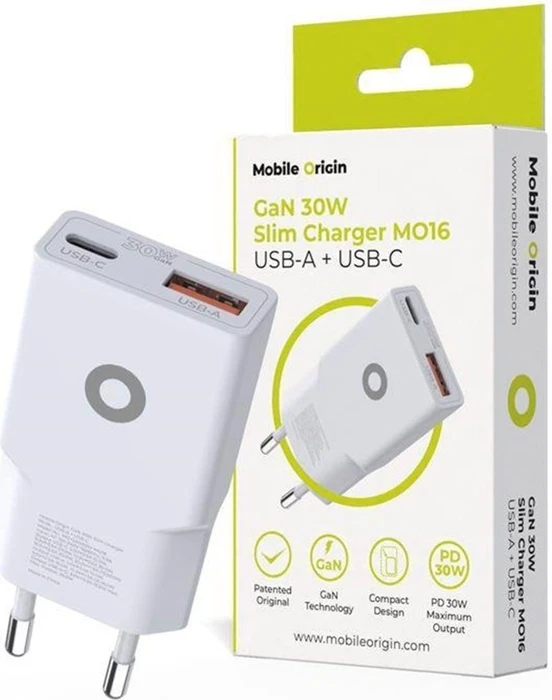 Mobile Origin GaN 30W Slim Charger MO16 weiß