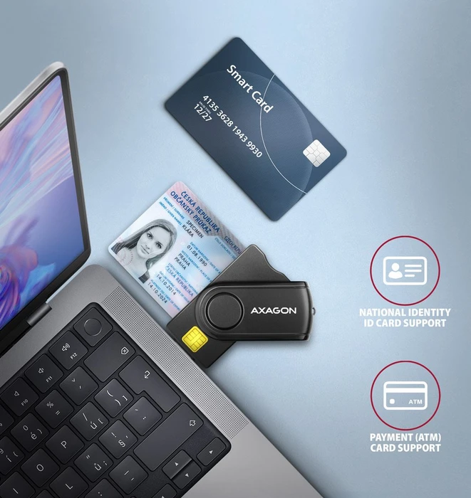Axagon Smartcard Multi-Slot-Cardreader, USB-A 2.0 [Stecker]