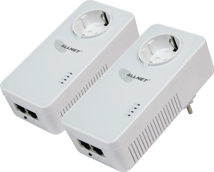 Allnet Powerline AV1000 Passthrough Starter Kit, HomePlug AV2, RJ-45, 2er-Pack