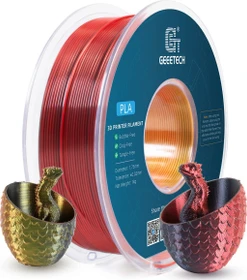 Geeetech PLA Silk, Tri-Color Red, Gold, Black, Spule, 1.75mm, 1.00kg