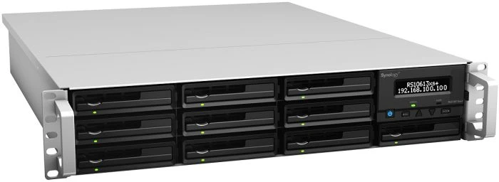 Synology RackStation RS10613xs+, 8GB RAM ECC, 4x RJ-45 1000Base-T, 4x USB 2.0, 2HE