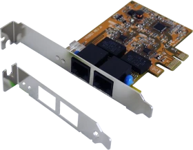 Exsys Dual Ethernet 1Gb LAN Adapter, 2x 1000Base-T, PCIe x1 (EX-6072-4K)