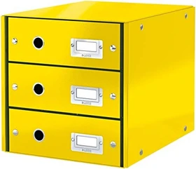 Leitz Click & Store WOW Schubladenbox, 3 Schubladen, gelb