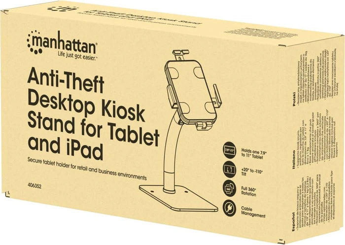 Manhattan Anti-Theft Desktop Kiosk Stand, Tablet-Stand 7.9-11"