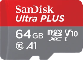 SanDisk Ultra PLUS R150 64GB Kit, UHS-I U1, A1, Class 10
