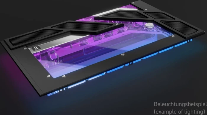 Alphacool Distro Plate Y60 mit D5 Apex Pumpe, Verteilerplatte