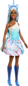 Mattel Barbie - Dreamtopia Einhorn Puppe mit Fantasiehaar blaues outfit