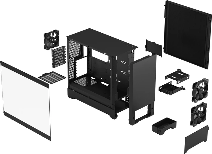 Fractal Design Pop Silent Black TG Clear Tint, Glasfenster, schallgedämmt