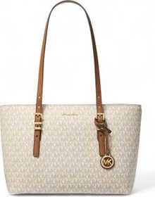 Michael Kors Quinn Medium Signature Leder Shopper vanille/acorn