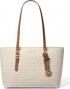 Michael Kors Quinn Medium Signature Leder Shopper vanille/acorn