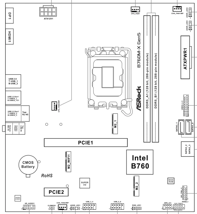 ASRock B760M-X Gen5 (Intel 1700)