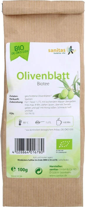 Sanitas Olivenblatt Bio Tee, 100g