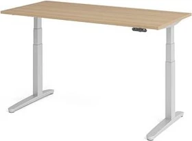 Hammerbacher Ergonomic Aktiv XBHM16 elektrisch höhenverstellbarer Sitz-Steh-Schreibtisch 160x80cm Eiche/silber