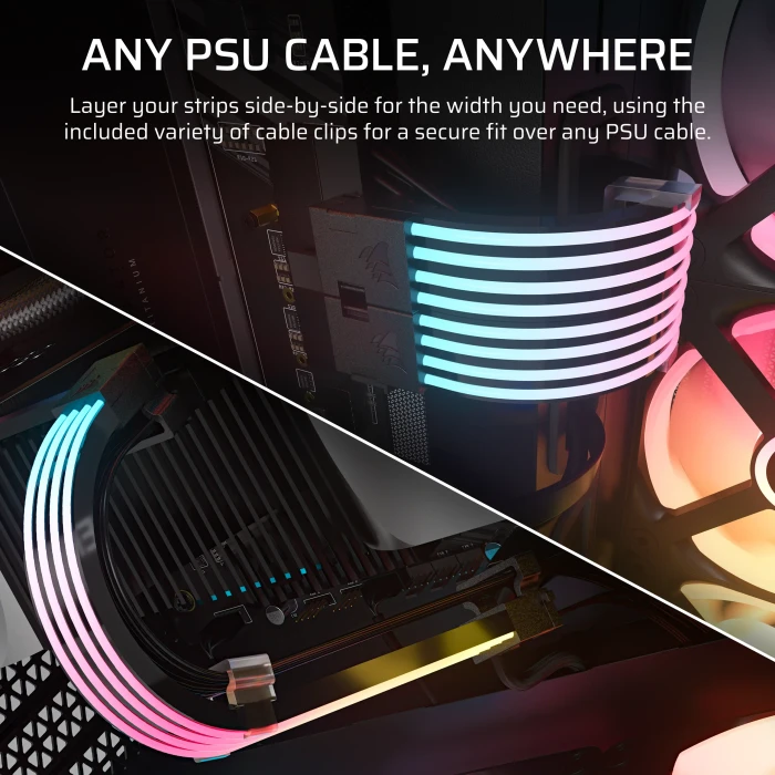 Corsair iCUE ARGB PSU Cable Strips, schwarz