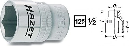 Hazet 900-9 Außensechskant Steckschlüssel 1/2", 9x38mm