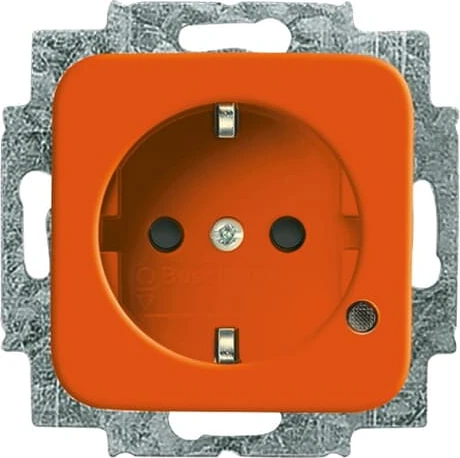 Busch-Jaeger Steckdosen-Einsatz Busch-Duro 2000 SI mit LED Kontrolllicht, orange