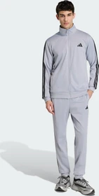 adidas Basic 3-Streifen Tricot Trainingsanzug halo silver (Herren)