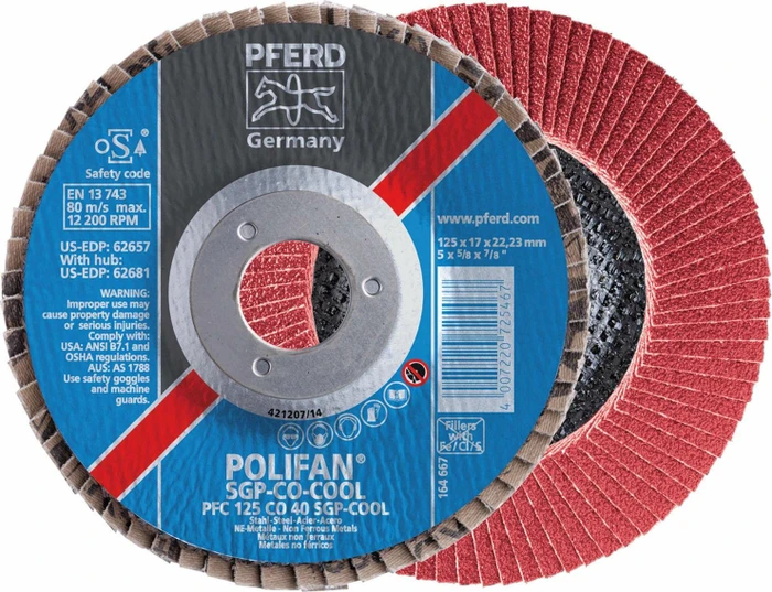 Pferd PFC 115 CO-COOL 40 SG STEELOX POLIFAN Fächerschleifscheibe K40, 115x22.23mm, 10 Stück