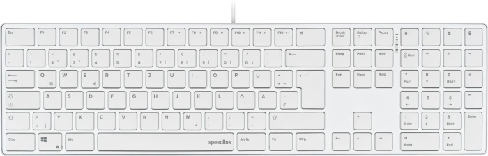 Speedlink Riva Slim Metal Scissor Keyboard, weiß, USB, DE