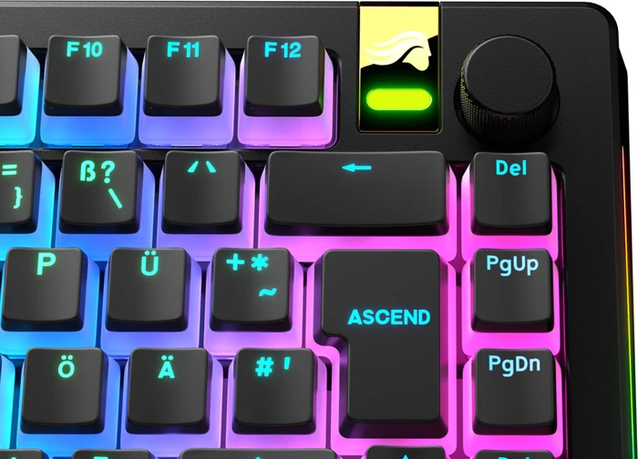 Glorious Aura V3 Keycaps, Kunststoff (PBT) Double-Shot, schwarz/transparent, 131 Tasten, ISO-DE
